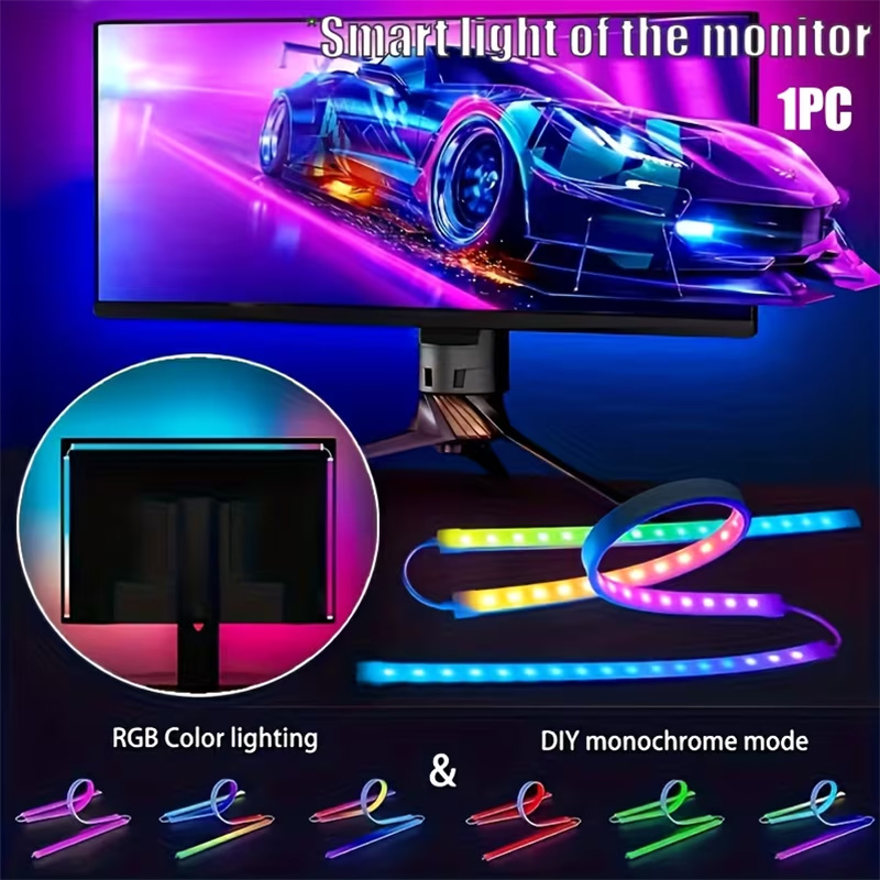 Pc Gaming Game - RGB ゲーミングライトストリップ モニターバックライト LED ディスプレイ同期 PC
