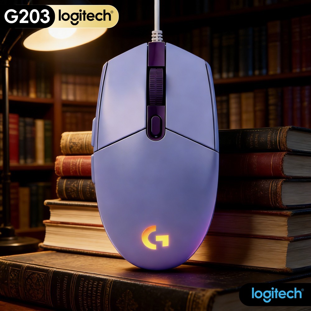 Logitech Mouse G203 - ロジクール G203 有線ゲーミングマウス ゴム製滑り止めフィート 人間工学に基づいたデザイン 調整可能なDPI