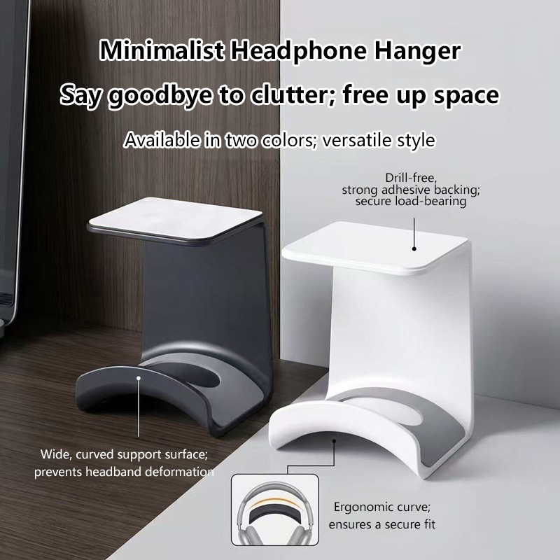 ユニバーサルヘッドフォンスタンド粘着プラスチック壁掛けハンガ - Headset Stand のレビューと価格