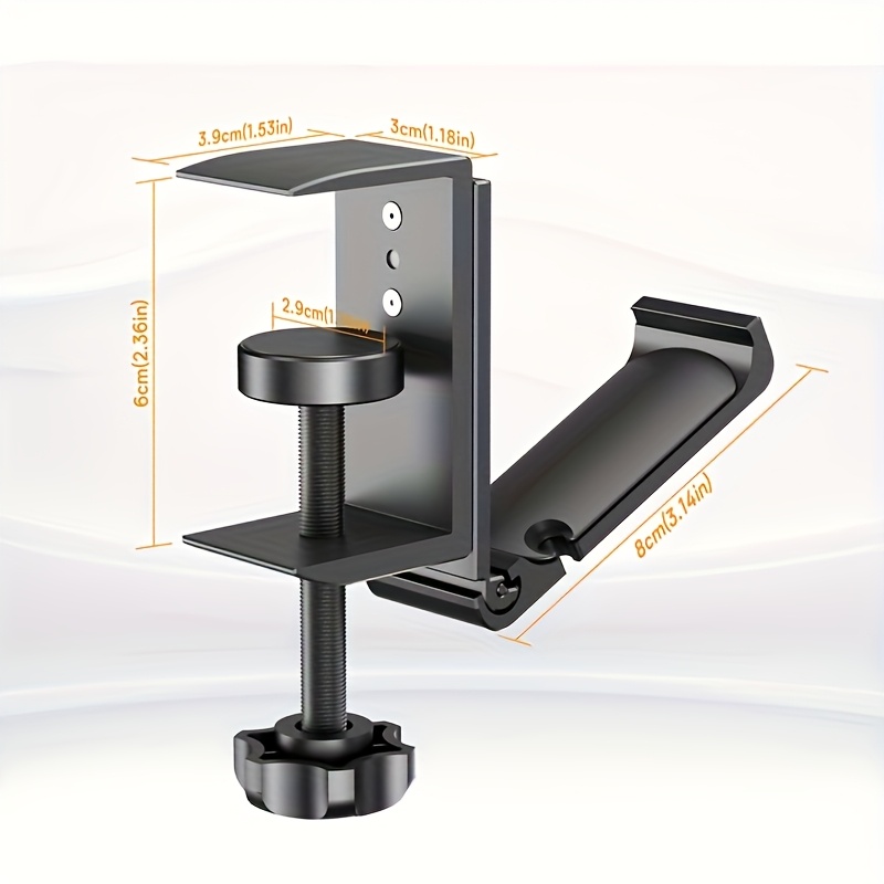 オールアルミニウム製折りたたみ式デスク下ヘッドホンホルダー、 - Headset Stand のレビューと価格