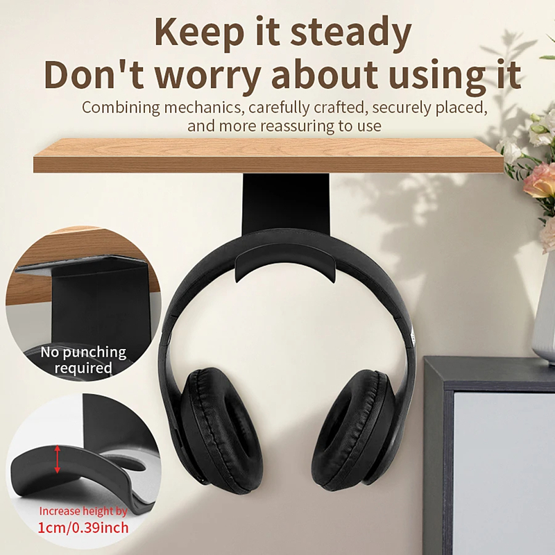 ユニバーサルヘッドフォンスタンド粘着プラスチック壁掛けハンガ - Headset Stand のレビューと価格