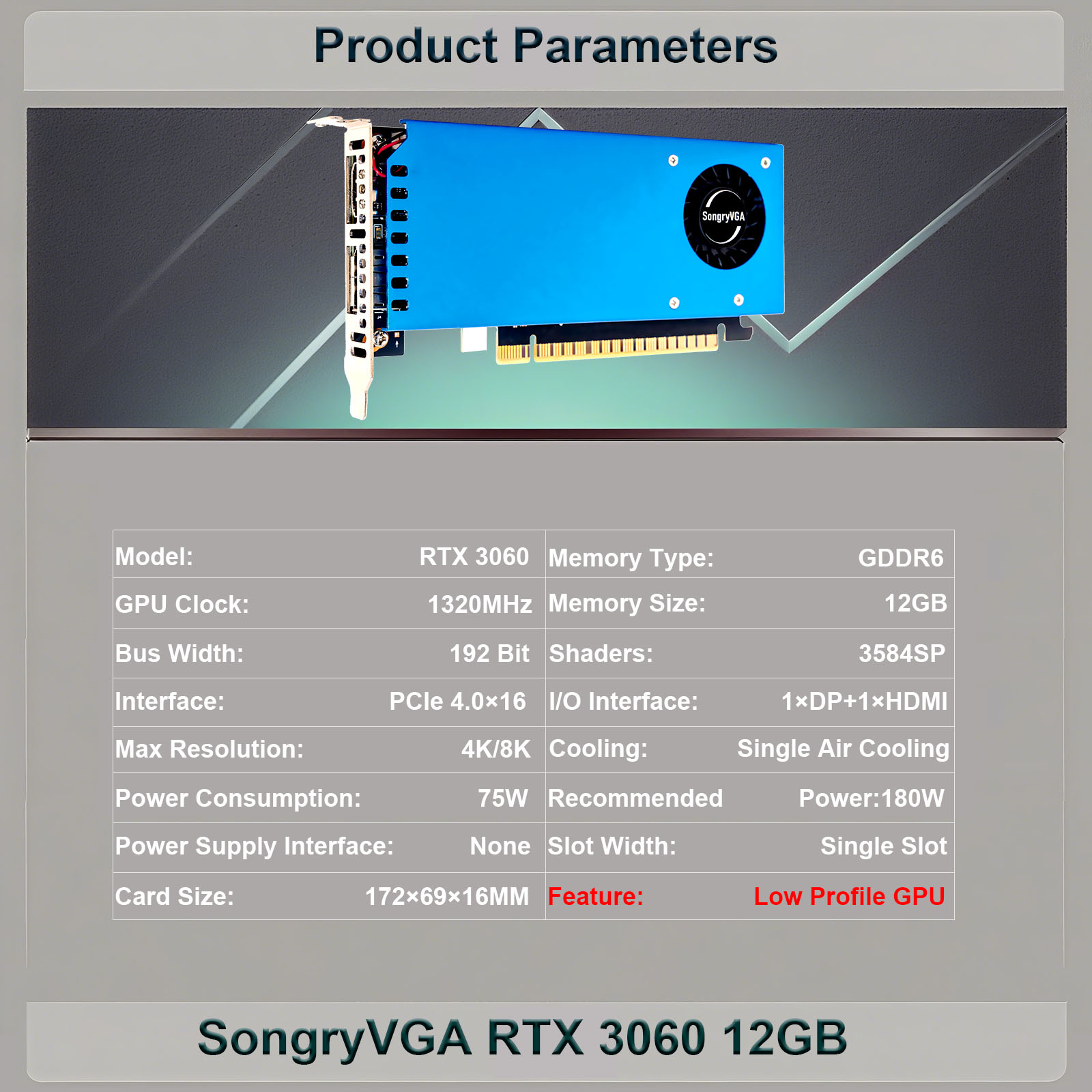 SongryVGA RTX 3060 12GB ロープロファ - Pc Gaming Nvidia 3060 のレビューと価格